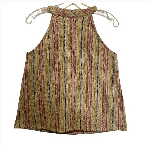 Anthropologie W5 Sleeveless Top High Neck vertical stripes multi color Size M - Picture 12 of 16